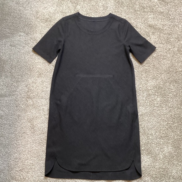 Lululemon LAB CONCEPT PIECE Structured T-Shirt Dress with pockets Grey Size 4 - Picture 2 of 11
